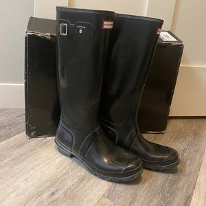 Hunter original tall black gloss boot